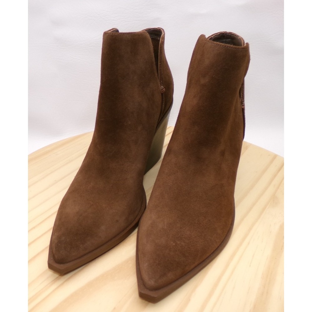 Gianni Bini Huttsen‎ Ankle Boots Womens Brown Suede Sz 10 Slip On Pointed Toe